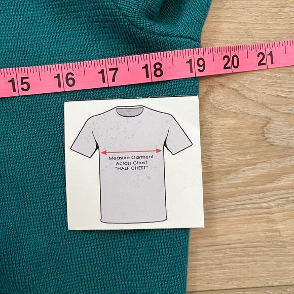 Northern Reflections Teal Cotton Knit Cardigan/Jacket Button Detail Pleats, Sz M - Picture 12 of 12